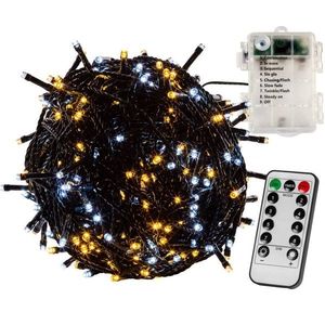 VOLTRONIC® 67408 Vánoční řetěz 10 m, 100 LED, teple/stud.bílý+ovladač obraz
