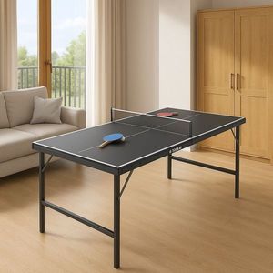 Mini pingpongový stůl skládací 152×71 cm s pálkami a míčky obraz