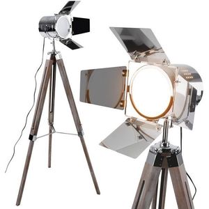 Jago 74774 Stojací lampa se stativem, barva starožitného dřeva obraz