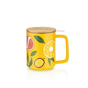 Kusmi Tea Hrnek na čaj s nerezovým sítkem, BB Detox, 0, 48 l, žlutá 5000001053 obraz