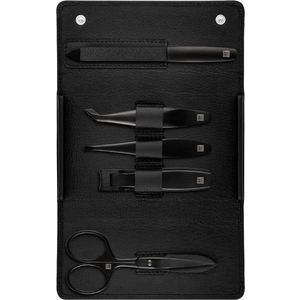 Zwilling Beauty Pánská manikúra Premium Black s nůžkami a štípátkem, čená kůže, 5 ks 97003-004-0 obraz