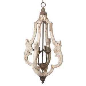 Dřevěné závěsné světlo s patinou ve vintage stylu Pons – Ø 40*79 cm E14/max 4*25W 5LMP212 obraz