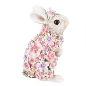 Dekorativní soška králíček posetý květinami - 16*35*25cm 6PR4881 obraz