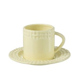 Žlutý keramický šálek s podšálkem Hella Yellow - 14*14*9 cm 34655 obraz