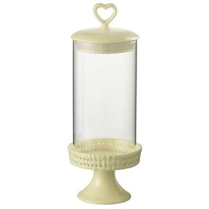 Žlutá keramická dóza na noze s víkem Hella Yellow M - Ø 11*31cm 34665 obraz