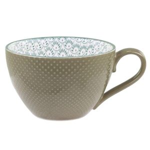 Zelený porcelánový hrnek s ornamenty uvnitř Arés Verte - 15* Ø12*8 cm/ 470ml 61076221 obraz