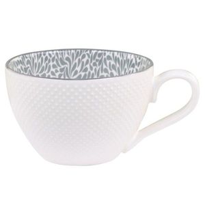 Porcelánový hrnek s ornamenty uvnitř Arés Grey - 15* Ø12*8 cm/ 470ml 61074520 obraz