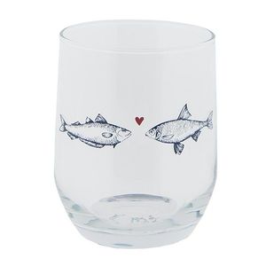 Sklenička s rybkami Sun Sea And Fish - Ø 8*9 cm / 300 ml SSFGL0002 obraz