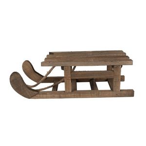 Hnědá antik dřevěná dekorace sáňky M - 38*14*12 cm 6H2371M obraz