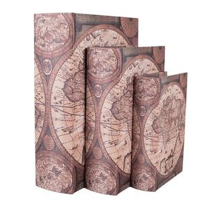 3ks úložný box ve tvaru knihy se zeměkoulemi - 27*22*7 / 22*17*6 / 17*12*4 cm 65695 obraz