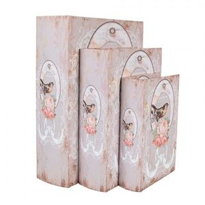 3ks úložný box ve tvaru knihy s ptáčky Bird - 27*22*7 / 22*17*6 / 17*12*4 cm 65689 obraz