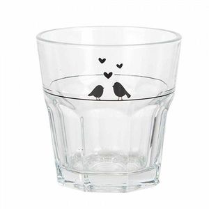 Sklenička s ptáčky a srdíčky Love Birds - Ø 8*8 cm / 200 ml LBSGL0011 obraz
