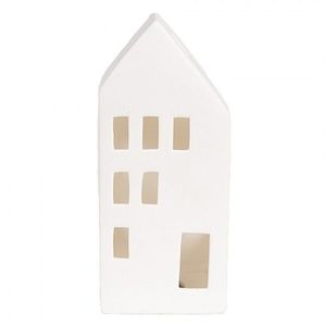 Bílý porcelánový dekorační domek s Led světýlky - 7*6*15 cm 6CE1793 obraz