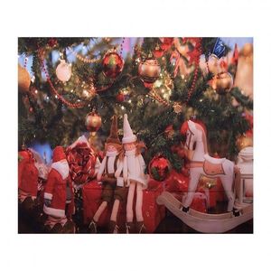 Vánoční látkové pozadí s houpacím koníkem Christmas Wall Cloth - 180*1*210 cm 6WK0039 obraz