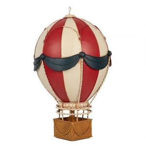 Červeno-béžová kovová závěsná dekorace horkovzdušný balón - Ø 26*42 cm 6Y5874 obraz