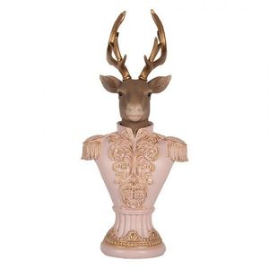 Růžovo-hnědá vánoční dekorace busta jelen Deer - 16*14*36 cm 6PR5370 obraz