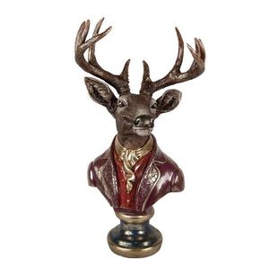 Červeno-hnědá vánoční dekorace busta jelen Deer - 30*22*57 cm 5PR0175 obraz