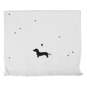 Bílý kuchyňský froté ručník s jezevčíkem a srdíčkem Dog&Cat - 40*66 cm CTPWS-2 obraz