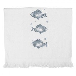 Bílý kuchyňský froté ručník s rybkami Fishes - 40*66 cm CT034 obraz