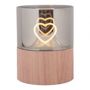 Hnědá svíčka se srdíčkem Heart Led Candle - Ø 8*10 cm / 3*AAA 6CA0007 obraz
