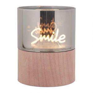 Hnědá svíčka Smile Led Candle - Ø 8*10 cm / 3*AAA 6CA0006 obraz
