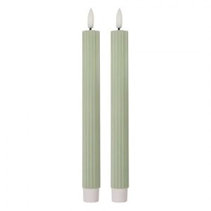 Set 2ks mint úzká svíčka s vroubkováním Led Candle - Ø 2*25 cm / 2*AAA 6CA0002GR obraz