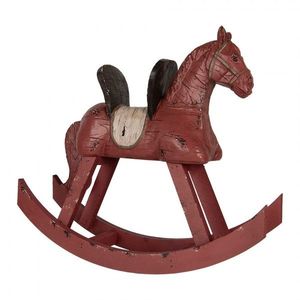 Červená antik dekorace houpací koník - 39*12*33 cm 6PR5580 obraz