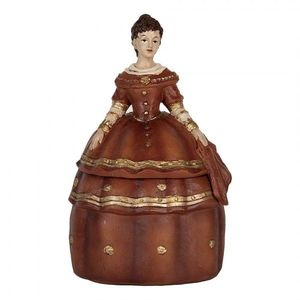 Červená antik šperkovnice zámecká dáma v šatech - 19*16*29 cm 6PR5546 obraz