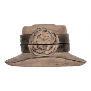 Hnědý antik dekorační klobouk šperkovnice - Ø 22*11 cm 6PR5545 obraz
