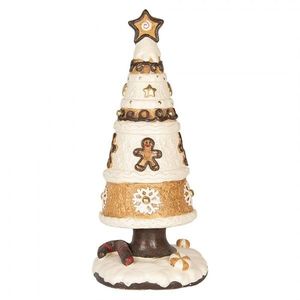 Béžová dekorace stromek s perníčky Christmas Tree - Ø 24*51 cm 6MG0145 obraz