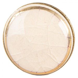 Béžová keramická knopka se zlatým okrajem - Ø 3*3 cm / S3 cm 66281W obraz