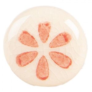 Béžová keramická knopka s oranž květem - Ø 3*3 cm / S3 cm 66275O obraz