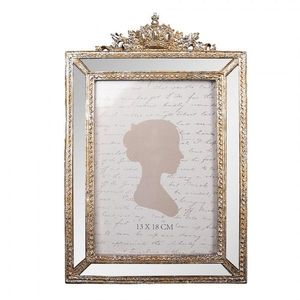 Zlatý antik fotorámeček s korunkou a zrcátky - 17*2*26 cm / 13*18 cm 2F1325 obraz
