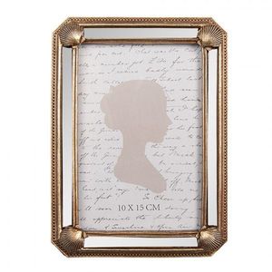 Zlatý fotorámeček s mušličkami a zrcátky - 13*2*18 cm / 10*15 cm 2F1342 obraz