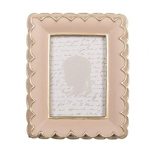 Růžový fotorámeček se zlatými vlnkami - 10*2*13 cm / 6*9 cm 2F1311 obraz