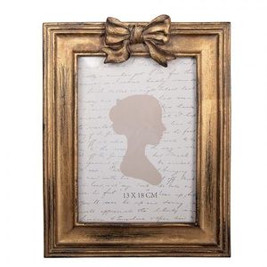 Zlatý antik fotorámeček s mašličkou - 19*3*25 cm / 13*18 cm 2F1345 obraz