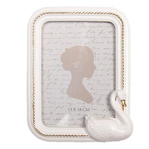 Bílo-zlatý fotorámeček se zdobením a labutí - 17*3*22 cm / 13*18 cm 2F1312 obraz