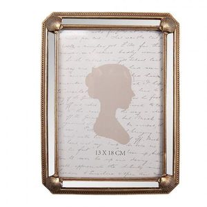 Zlatý fotorámeček s mušličkami a zrcátky - 16*2*21 cm / 13*18 cm 2F1343 obraz