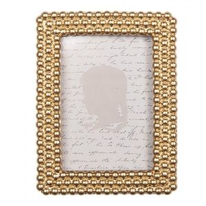 Zlatý malý fotorámeček s perličkami - 9*2*11 cm / 6*9 cm 2F1329 obraz