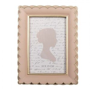 Růžový fotorámeček se zlatými vlnkami - 15*3*20 cm / 10*15 cm 2F1310 obraz
