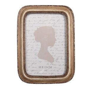 Béžový antik fotorámeček s hnědou patinou - 14*2*19 cm / 10*15 cm 2F1335 obraz