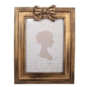 Zlatý antik fotorámeček s mašličkou - 16*3*22 cm / 10*15 cm 2F1344 obraz