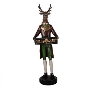 Hnědá veliká dekorace jelen Deer s truhlou - 32*31*96 cm 5PR0171 obraz