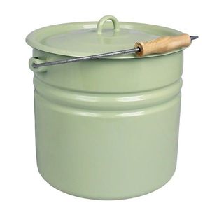 Zelený smaltovaný kbelík s víkem Emil´s Enamel Green - Ø 28*27 cm / 12L 694305 obraz