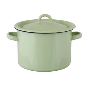 Zelený smaltovaný hrnec s víkem Emil´s Enamel Green - Ø 18*17cm / 3L 690825 obraz