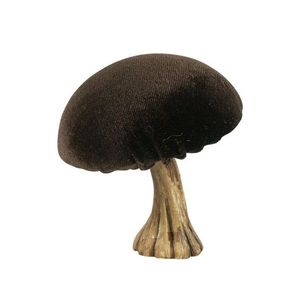 Sametová dekorace hnědá houba Mushroom - 10*10*10cm DCFCBR obraz