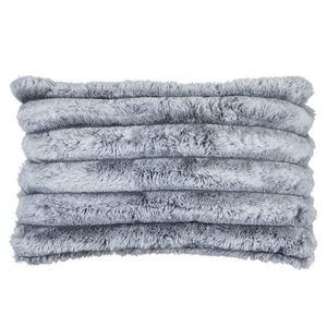 Šedý plyšový měkoučký žebrovaný polštář Soft Rabbi - 30*15*50cm FXHKKRB obraz