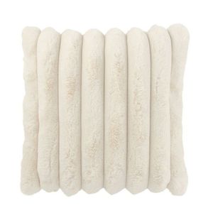 Bílý plyšový měkoučký žebrovaný polštář Soft Gio - 45*45 cm 46592 obraz