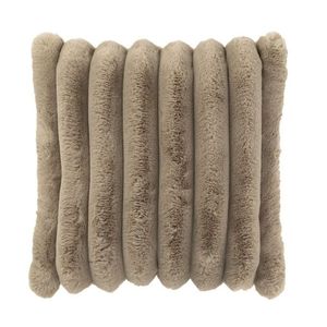 Taupe plyšový měkoučký žebrovaný polštář Soft Gio - 45*45 cm 46604 obraz