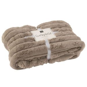Taupe plyšový měkoučký žebrovaný pléd Soft Gio - 130*180 cm 46605 obraz